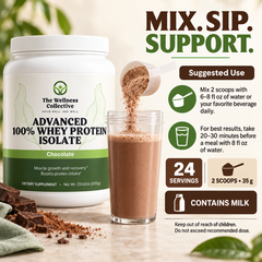 Advanced 100% Whey Protein Isolate Chocolate - Mix. Sip. Support.